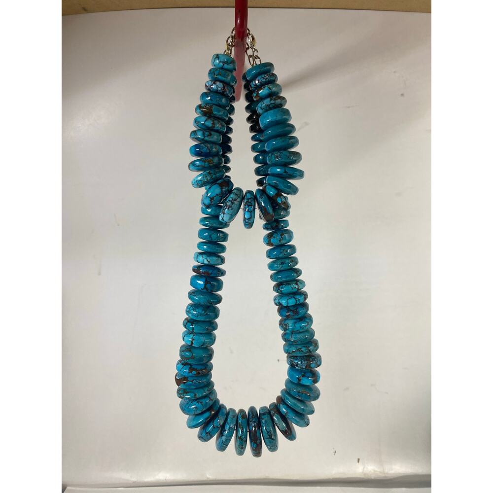 Graduated Blue Turquoise NuggetsNecklace and Braclet - Picture 2 of 10